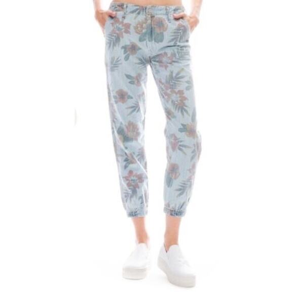 MOTHER The No Zip Misfit Floral Crop Jogger Pants 27 - Picture 1 of 7